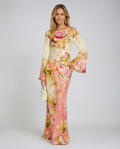 Margot | Floral Bell Sleeve Maxi Dress