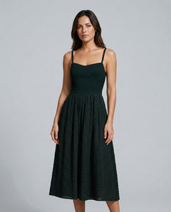 Cleo | Sweetheart Neck Spaghetti Strap Slip Midi Dress