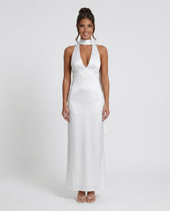 Leona | Cowl Neck Halter Maxi Dress