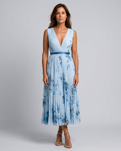 Ottilie | Pleated Sleeveless Maxi Dress