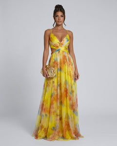 Liv | Pleated Open-Back Spaghetti Strap Maxi Dress