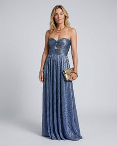 Cora | Strapless Glitter Maxi Dress