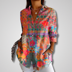 Fara | Vintage Relaxed Floral Shirt for Women