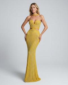 Delphine | Sequin Off-Shoulder Cut-Out Maxi Dress