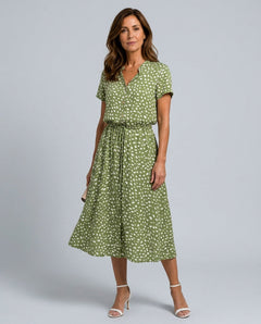Fernanda | Printed Button-Front Belted Midi Dress