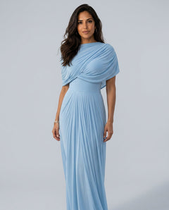 Thael | One-Shoulder Draped Bodice Maxi Dress