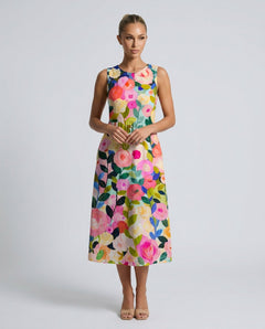 Ines | Floral Print Garden Party Midi Dress