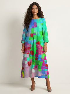 Antonella | Artistic Print Maxi Dress
