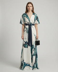 Sienna | Floral Maxi with Deep V Neck