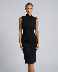 Elin | Sleeveless Lace-Trim Midi Dress