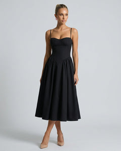 Imogen | Square Neck Pocket Slip Midi Dress