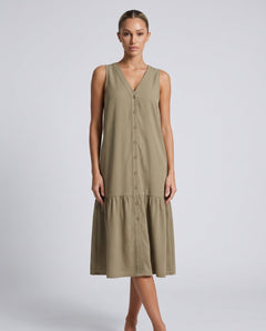 Ines | Sleeveless Button-Front Midi Dress