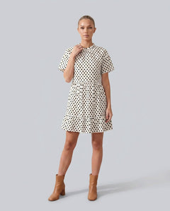 Vivienne | Polka Dot Ruffle Detail Mini Dress
