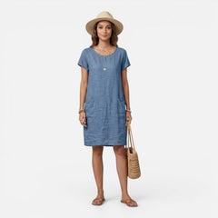 Emerson | Relaxed Fit Breathable Midi Dress with Pockets