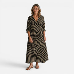 Fernanda | Flowy Abstract Print Maxi Dress