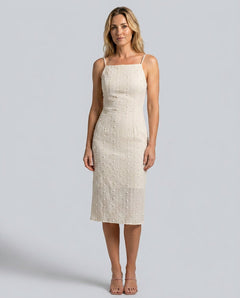 Anouk | Beaded Textured Slip Midi Dress