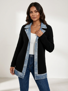 Selara | Knitted Denim-Look Blazer