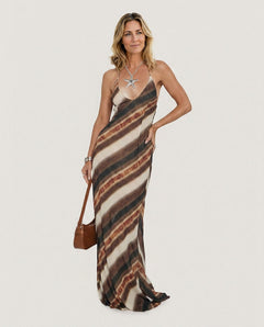 Esmira | Striped Halter Maxi Dress