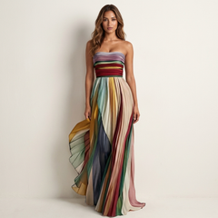 Celeste | Colourful Pleated Maxi