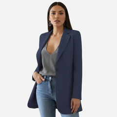 Seraphina | Long Front-Pocket Blazer