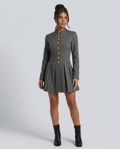 Naia | Button-Front Pleated Mini Dress