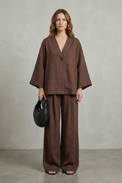 Morvella | Relaxed Wrap Long Sleeve Two Piece Set