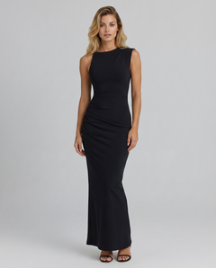 Nelda | Maxi Dress with Asymmetric Draped Design