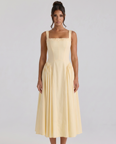 Viola | Midi Sundress with Gathered Skirt
