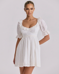 Sophia | Babydoll Mini Dress with Puff Sleeves