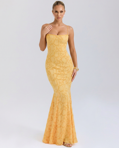 Goldie | Maxi Dress with Lace-Up Back and Fitted Silhouette