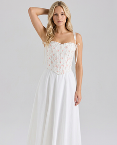 Randi | Printed Corset Midi Sundress with Detachable Bodice
