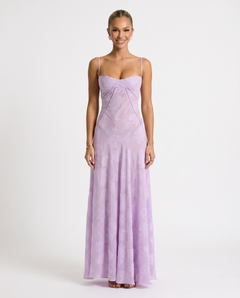 Cassidy | Maxi Dress with Lace-Up Back and Floral Detail