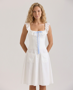 Casey | Broderie Anglaise Trim Midi Dress