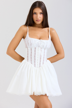 Liz | Corset Mini Dress with Lace Bodice