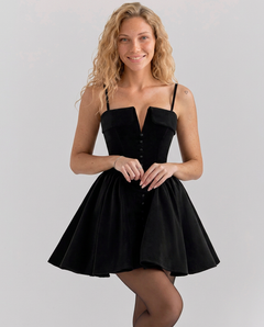 Maribel | Velvet Tulle Mini Dress