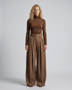 Liz | Wide-Leg Pleated Trousers