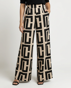 Leta | Palazzo Trousers with Graphic Print
