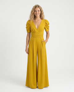 Melody | Wide-Leg Jumpsuit with Puff Sleeves