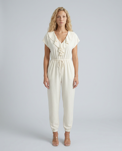 Maura | Jumpsuit with Ruffle V-Neck and Drawstring Waist