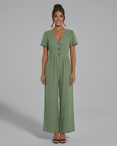 Brandy | Wide-Leg Jumpsuit with Button Detail