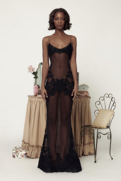 Ada | See-Through Lace Splicing Maxi Dress
