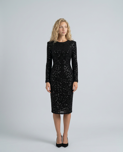 Lucia | Long Sleeve Sequin Midi Cocktail Dress