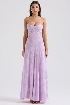 Gail | Maxi Dress with Floral Print and Lace-Up Back