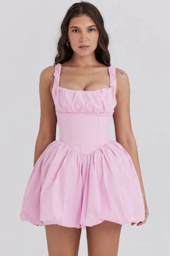 Cora | Puff Mini Dress with Gathered Skirt