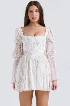 Kerry | Printed Puff Sleeve Mini Dress