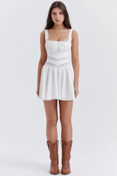 Jana | Mini Dress with Lace Trim Bodice