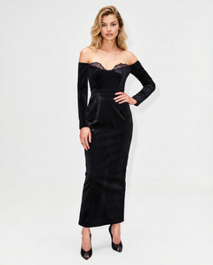 Campbell | Maxi Dress with Off-Shoulder Lace Neckline