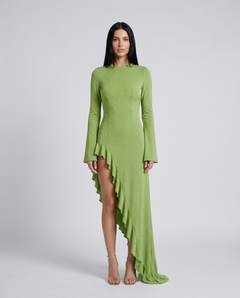 Holly | Asymmetrical Maxi Dress with Ruffle Hem