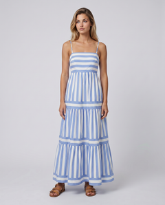 Jasper | Maxi Dress with Striped Tiered Skirt