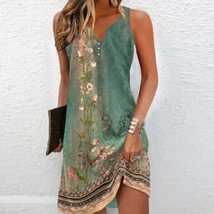 Isabel | V-Neck Sleeveless Midi Dress for Women